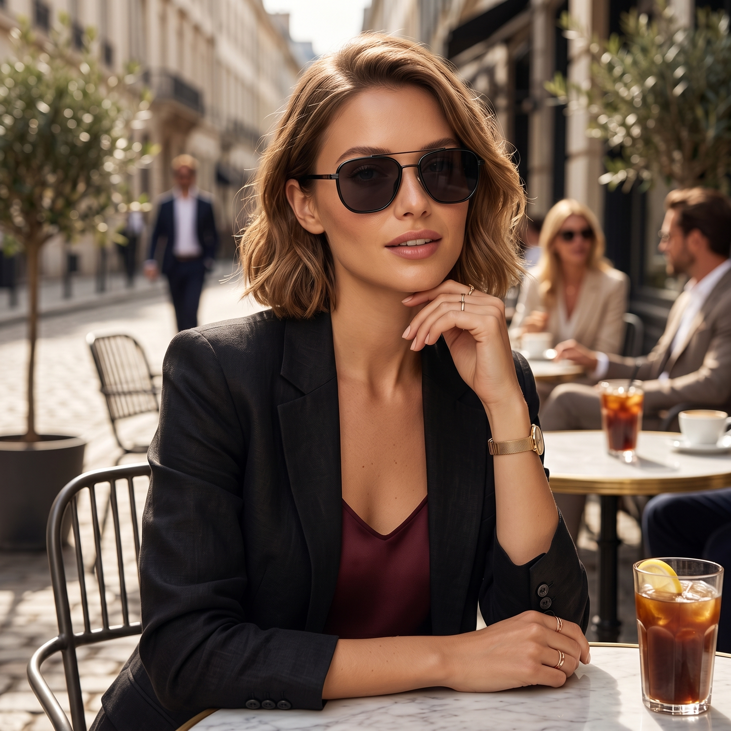 Fashion Geometric Double-Beam Sunglasses