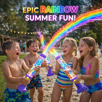 🌈 Bright rainbow LED water pistol | Summer fun that bursts into life as if by magic! ✨