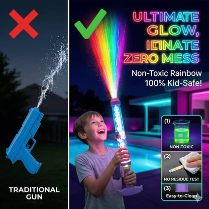 🌈 Bright rainbow LED water pistol | Summer fun that bursts into life as if by magic! ✨