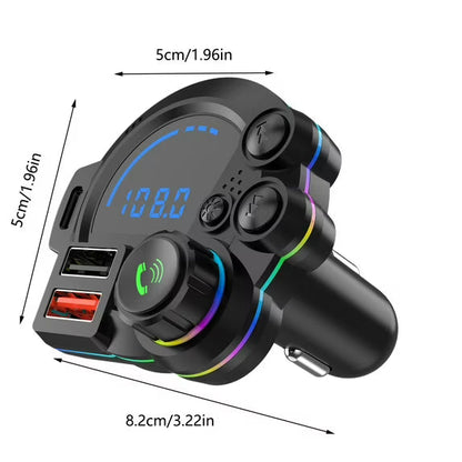PD 30W Type-C Car Charger & Bluetooth 5.3 FM Transmitter, Wireless MP3 Player with Dual USB Ports