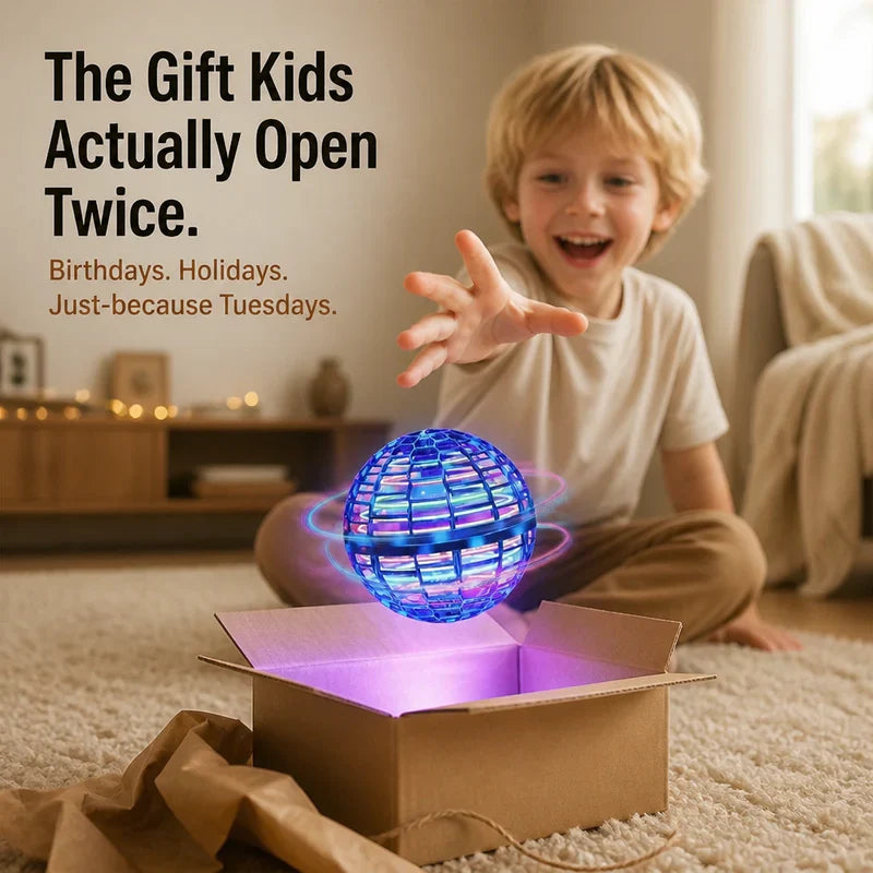 Sphere Flying Spinner Toy with LED Lights for Kids