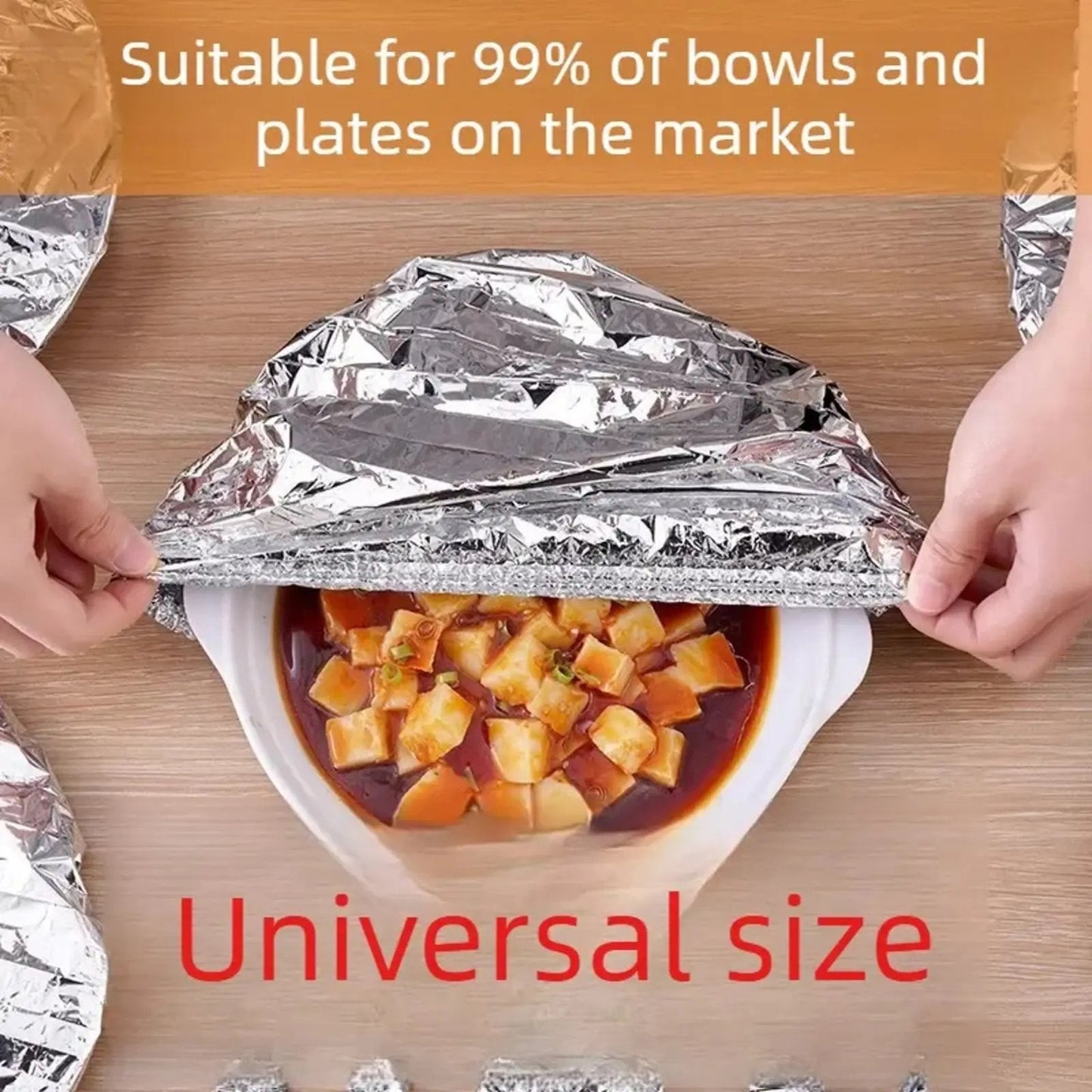 Food Container Aluminum Foil Heat-Retaining Cover(50 Pcs)