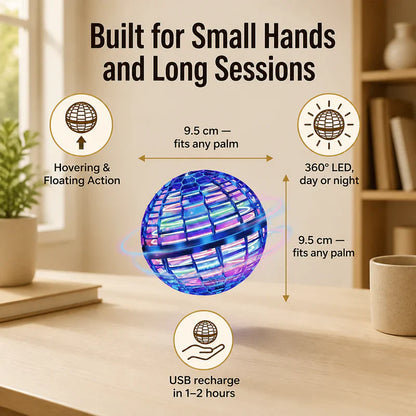 Sphere Flying Spinner Toy with LED Lights for Kids