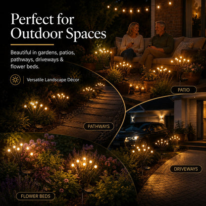 Outdoor Solar Firefly Lights, 4/8 Pack Waterproof Garden Stake Lights with Auto Dusk-to-Dawn Glow