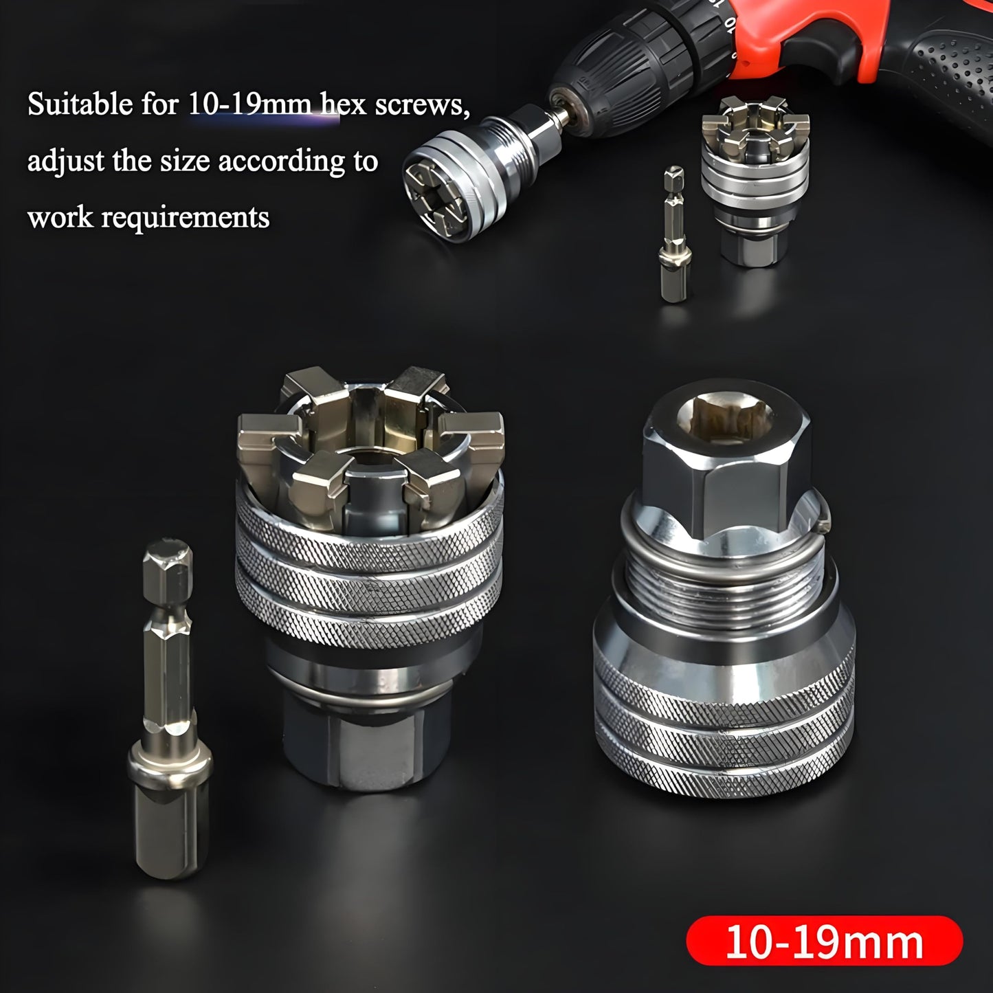 🔧10-19mm Adjustable Universal Socket Wrench