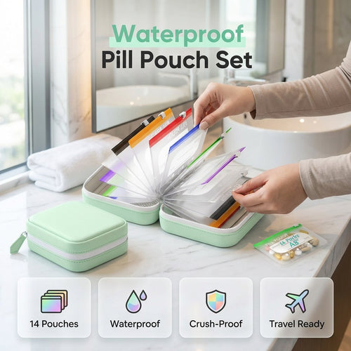 💊 MedVault ProTM A8 Waterproof Pill Organizer Set