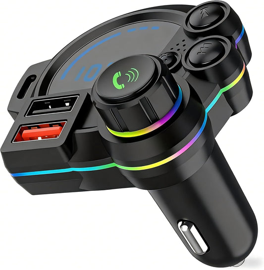 PD 30W Type-C Car Charger & Bluetooth 5.3 FM Transmitter, Wireless MP3 Player with Dual USB Ports