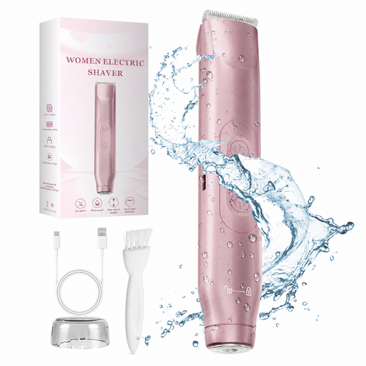 2-in-1 Waterproof Bikini & Body Trimmer for Women – Rechargeable Electric Shaver for Face, Underarms, Legs & Bikini Area