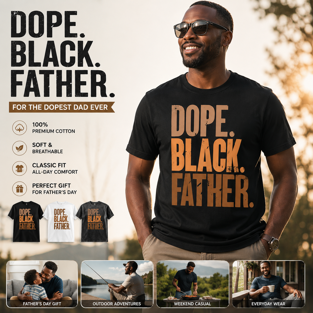 Men's Cotton Graphic T-Shirt | Casual Summer Top, Father's Day Gift for Dad