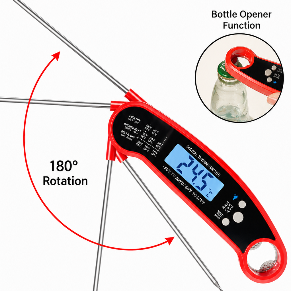🌡️ Instant Read Digital Meat Thermometer – Perfect Results Every Time