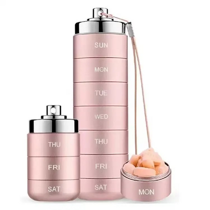 💊Portable Metal Pill Organizer – 7-Day Medicine, Vitamin & Supplement Holder