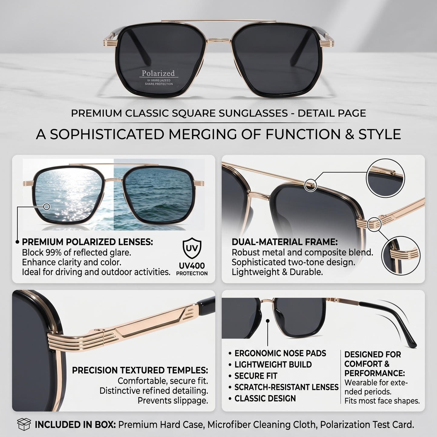 Fashion Geometric Double-Beam Sunglasses