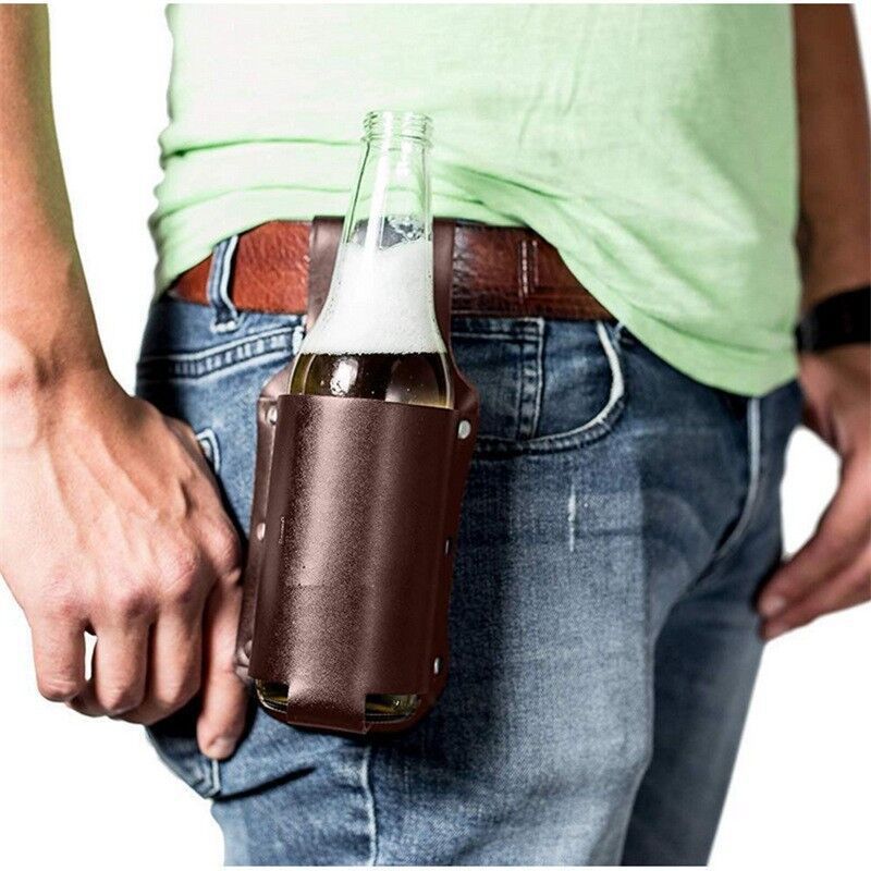 3 Pcs Waist-Mounted Leather Beer Holster