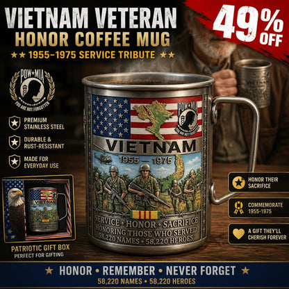🔥LAST DAY 49% OFF 🎖️2026 Architecturm®Vietnam Veteran Honor Coffee Mug – 1955-1975 Service Tribute