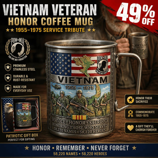 🔥LAST DAY 49% OFF 🎖️2026 Architecturm®Vietnam Veteran Honor Coffee Mug – 1955-1975 Service Tribute