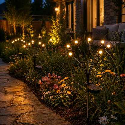 Outdoor Solar Firefly Lights, 4/8 Pack Waterproof Garden Stake Lights with Auto Dusk-to-Dawn Glow