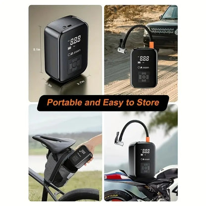 1pc portable tire inflator with fast cordless air compressor usb rechargeable multi function nozzle adapter long lasting lithium battery for car motorcycle bicycle tires balls auto parts tire inflation compact size tire inflato _ temu Temu
