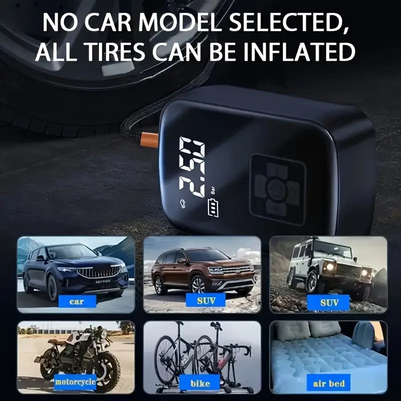 1pc portable tire inflator with fast cordless air compressor usb rechargeable multi function nozzle adapter long lasting lithium battery for car motorcycle bicycle tires balls auto parts tire inflation compact size tire inflato _ temu Temu