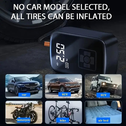 1pc portable tire inflator with fast cordless air compressor usb rechargeable multi function nozzle adapter long lasting lithium battery for car motorcycle bicycle tires balls auto parts tire inflation compact size tire inflato _ temu Temu