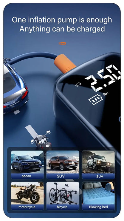 1pc portable tire inflator with fast cordless air compressor usb rechargeable multi function nozzle adapter long lasting lithium battery for car motorcycle bicycle tires balls auto parts tire inflation compact size tire inflato _ temu Temu
