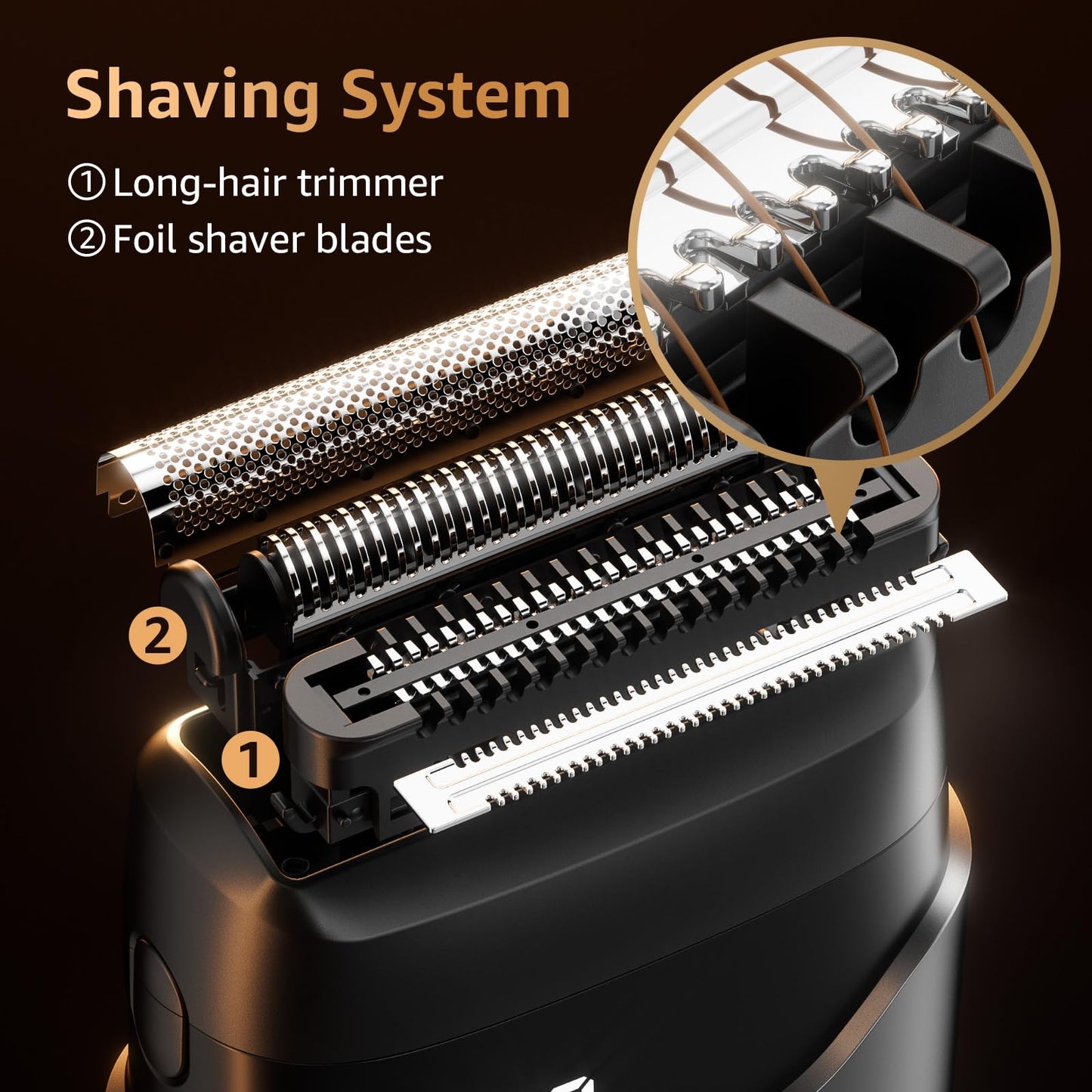 Mbzoey Electric Foil Shaver for Men | IPX7 Waterproof, LED Display, USB-C